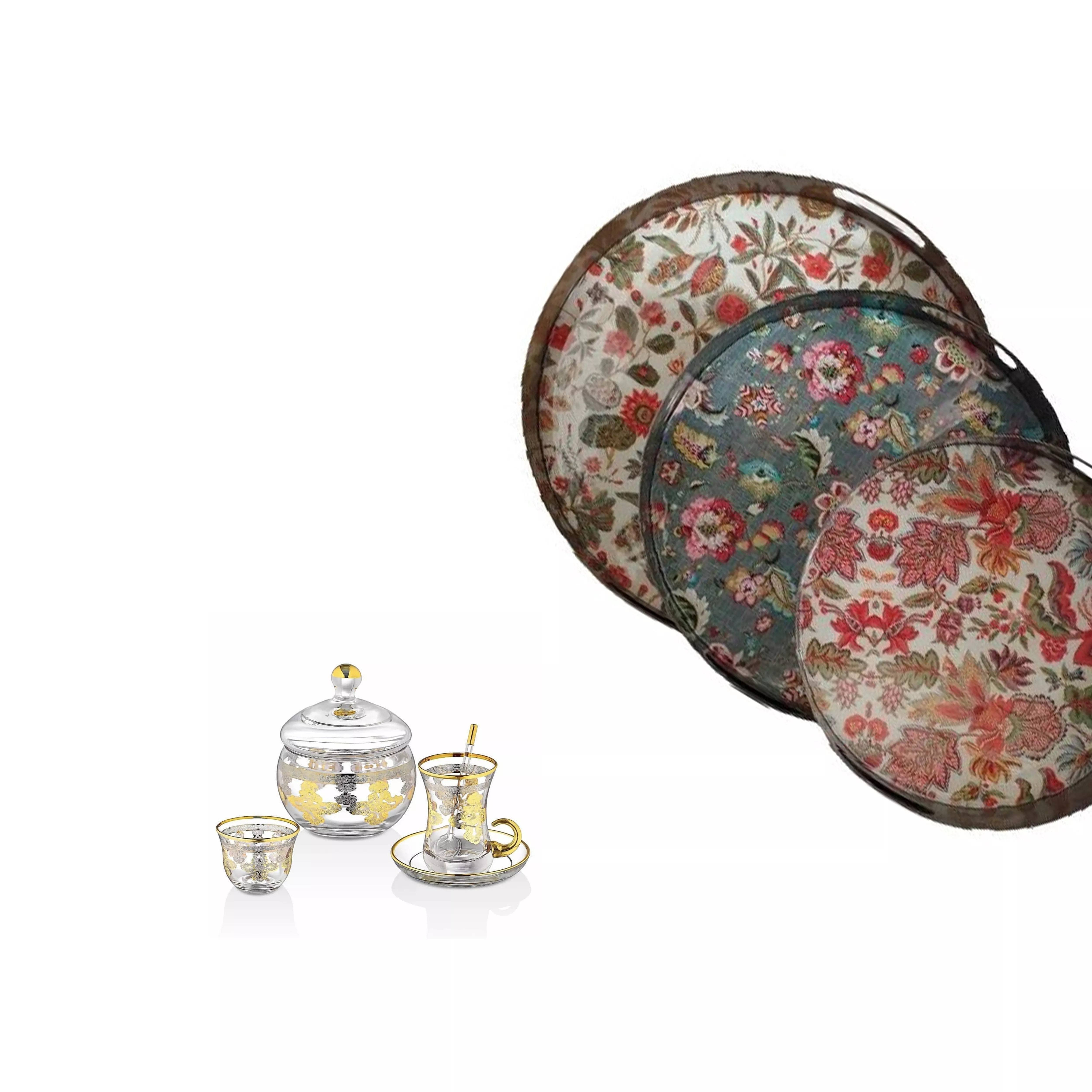 - Gift Set - BlankSlate Tray set of 3 + Tea/Coffee set of 49 + Gift Box