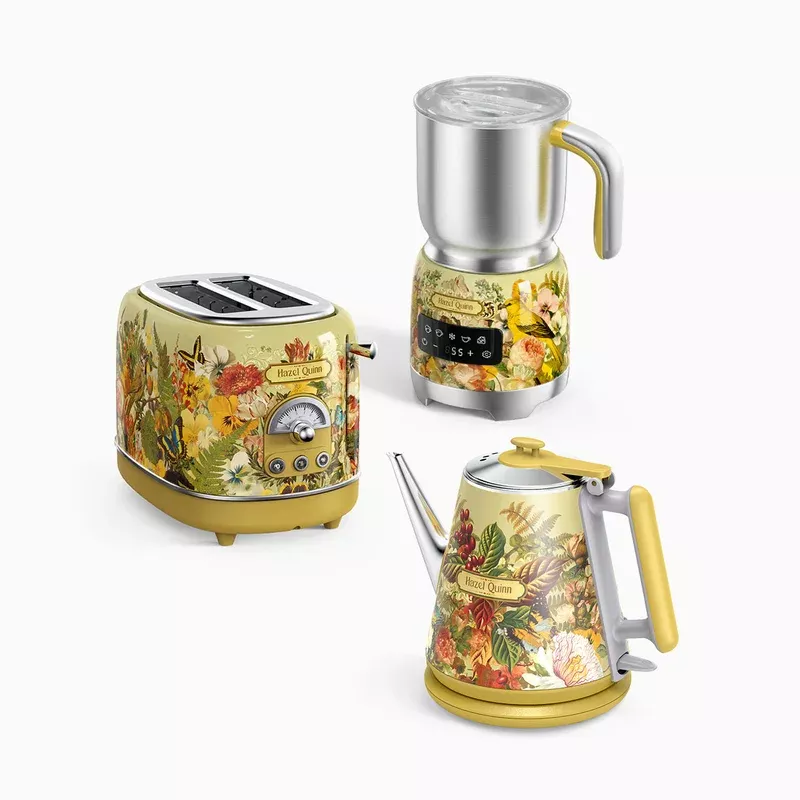 [Upbeat] Jointly-Designed 1 Liter Electric Kettle, Milk Frother and 2-Slice Toaster Bundle (Available in US & EU)
